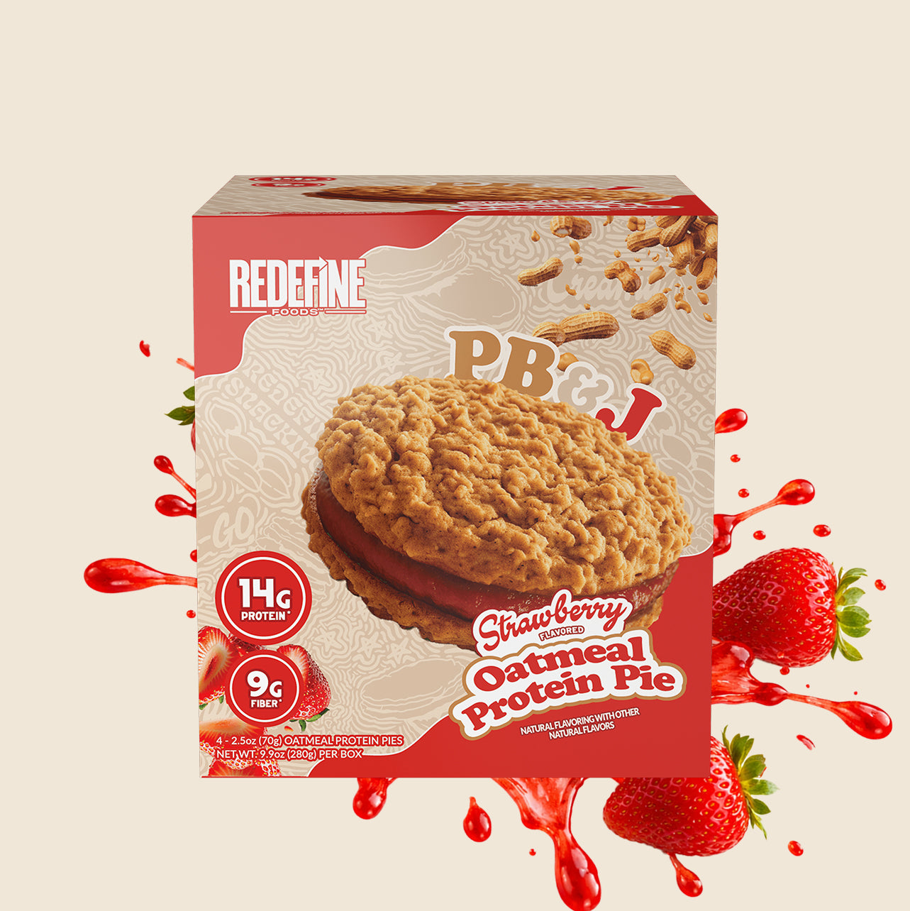 Peanut Butter & Jelly Oatmeal Protein Pie