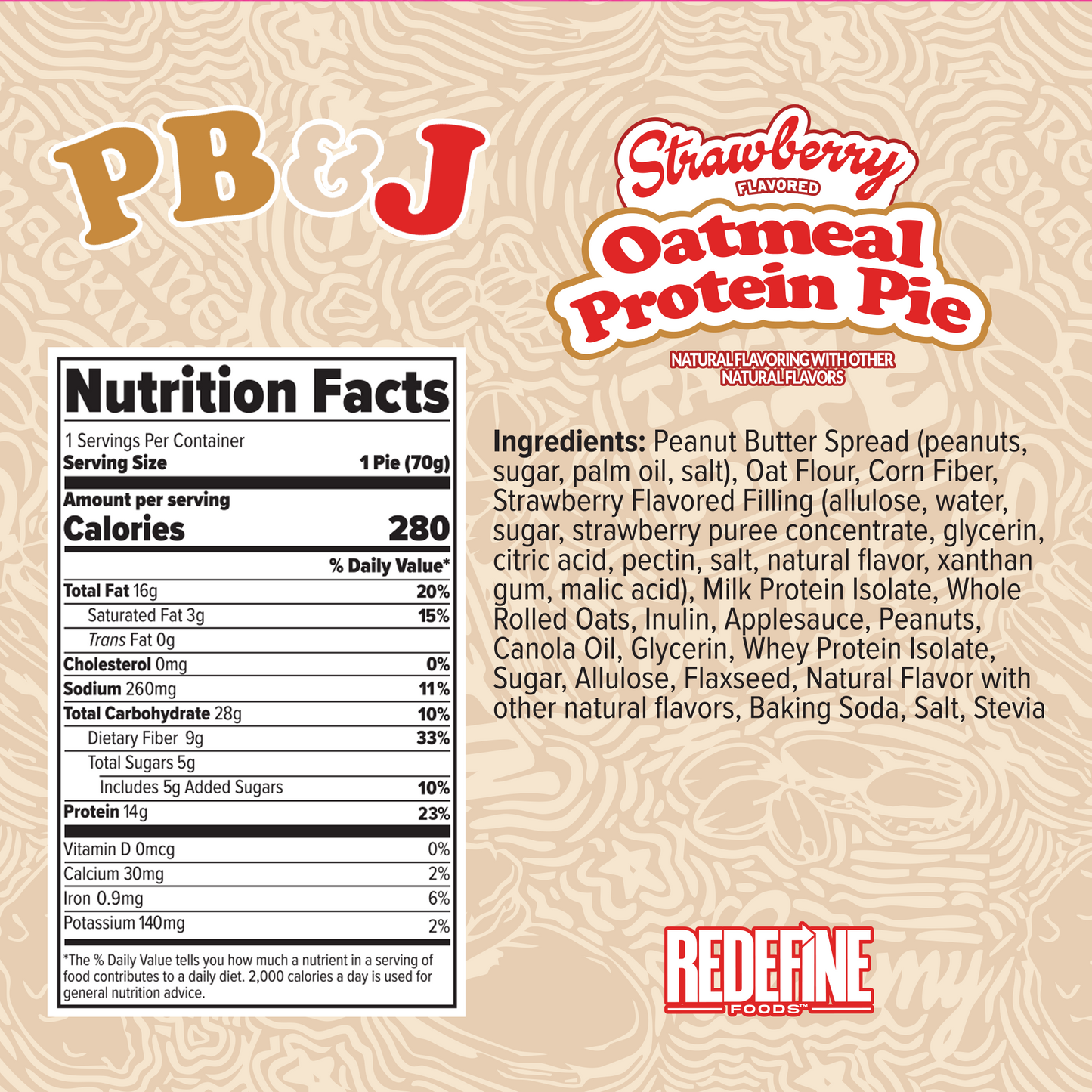 Peanut Butter & Jelly Oatmeal Protein Pie
