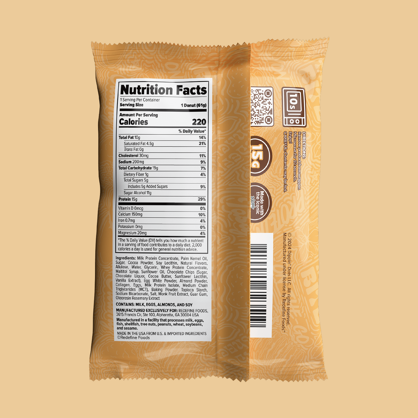 Dippin' Dots® Chocolate Chip Cookie Dough Protein Donut