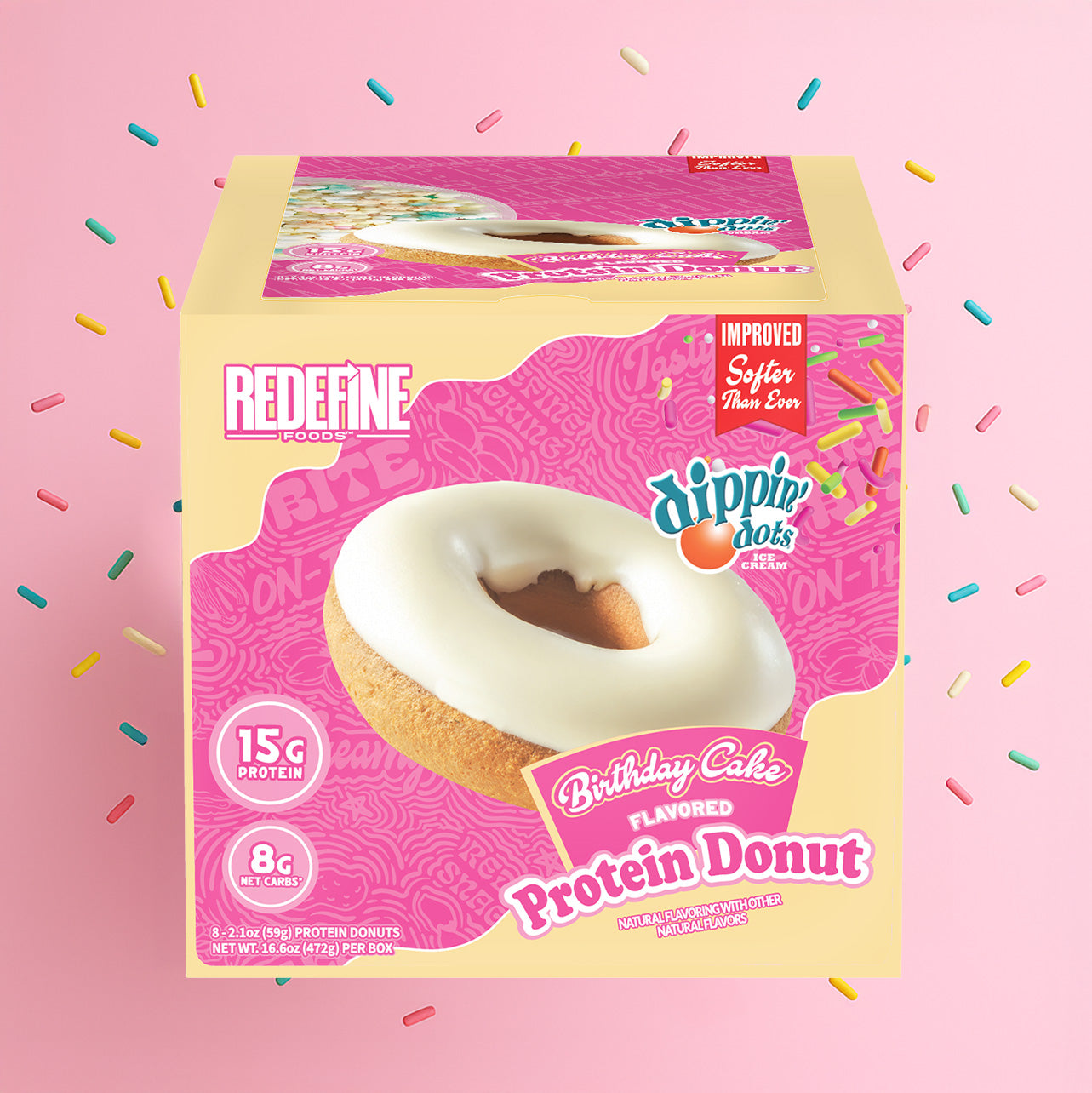 Dippin' Dots® Birthday Cake Protein Donut