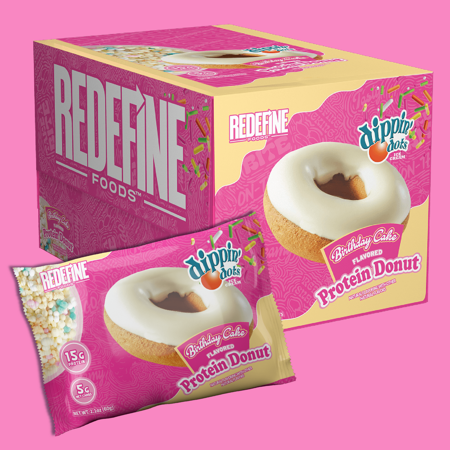 Dippin' Dots® Birthday Cake Protein Donut