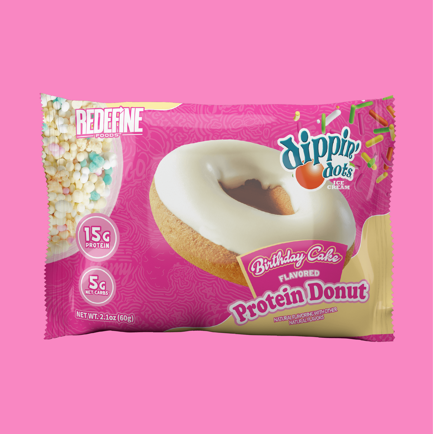 Dippin' Dots® Birthday Cake Protein Donut