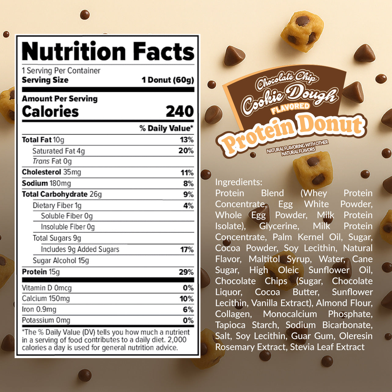 Dippin' Dots® Chocolate Chip Cookie Dough Protein Donut