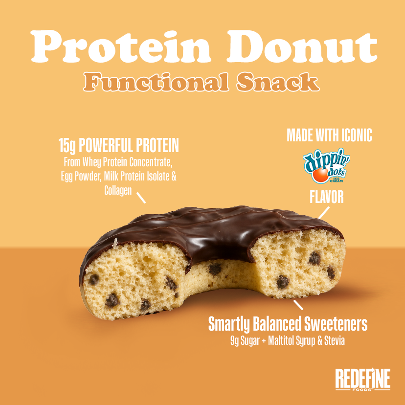 Dippin' Dots® Chocolate Chip Cookie Dough Protein Donut - Hover