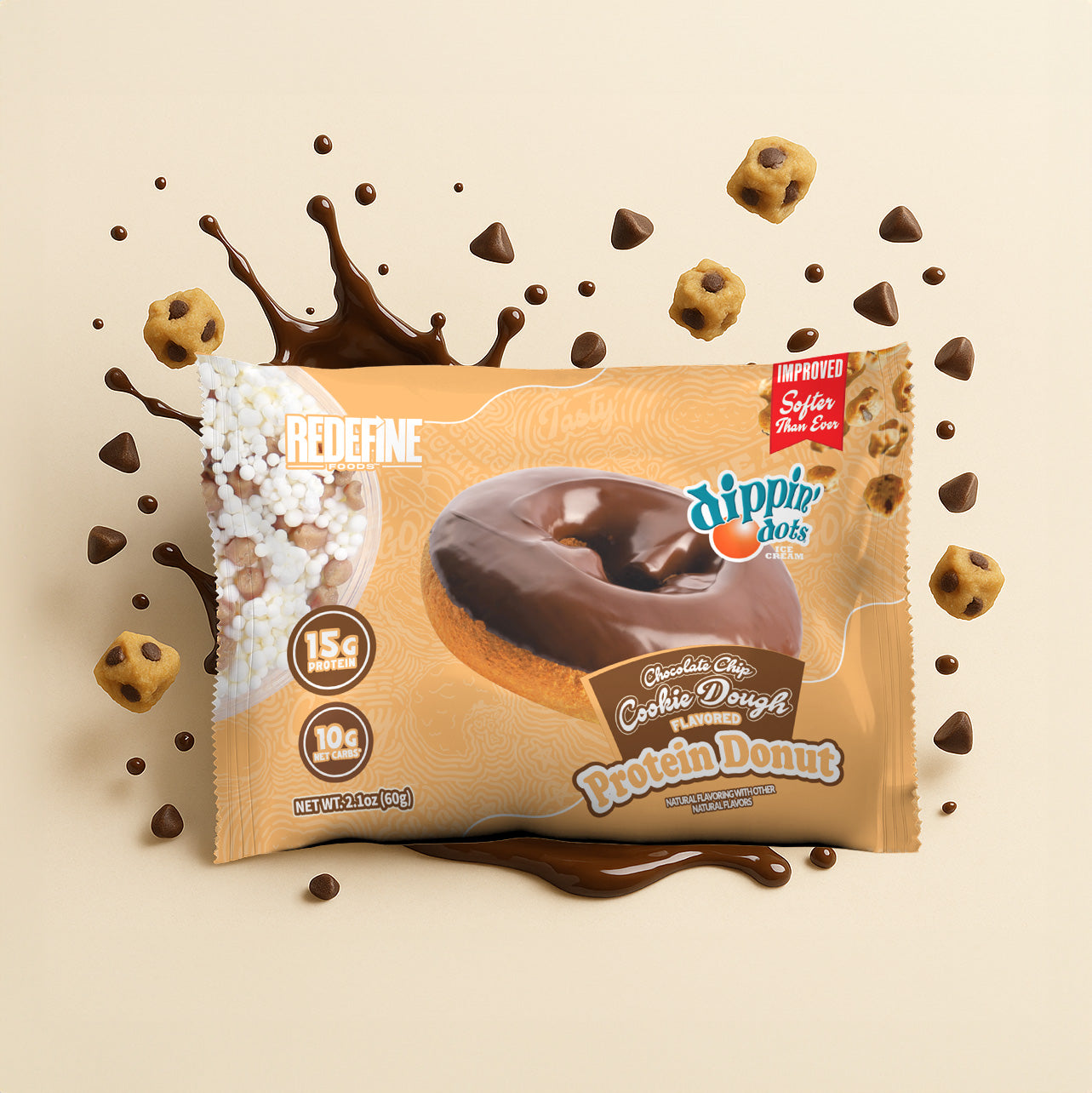 Dippin' Dots® Chocolate Chip Cookie Dough Protein Donut