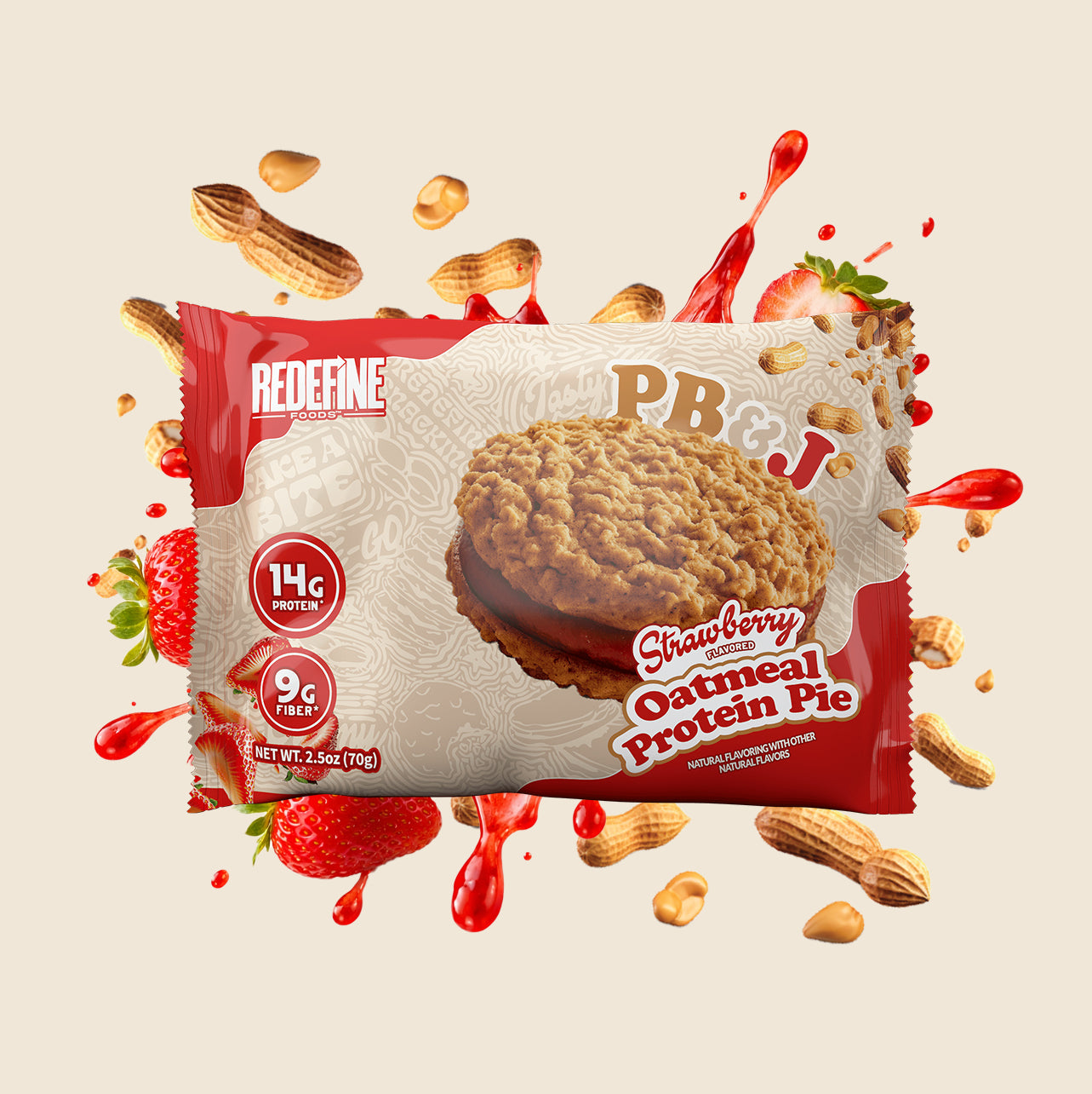 Peanut Butter & Jelly Oatmeal Protein Pie