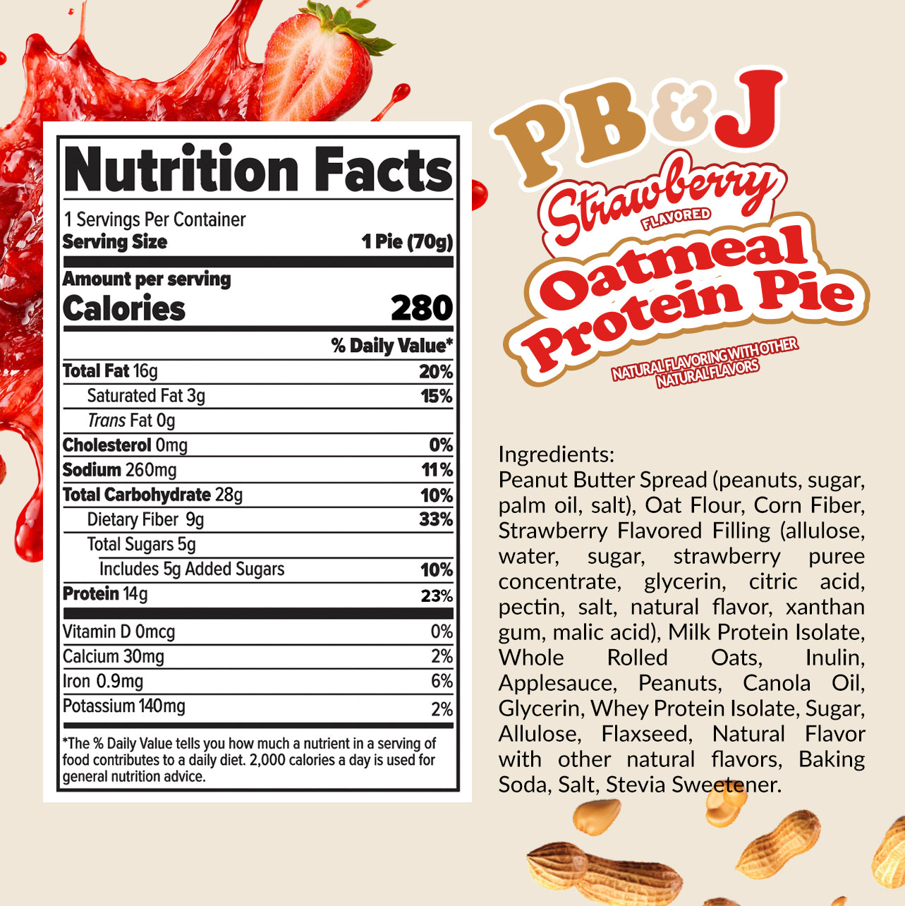 Peanut Butter & Jelly Oatmeal Protein Pie