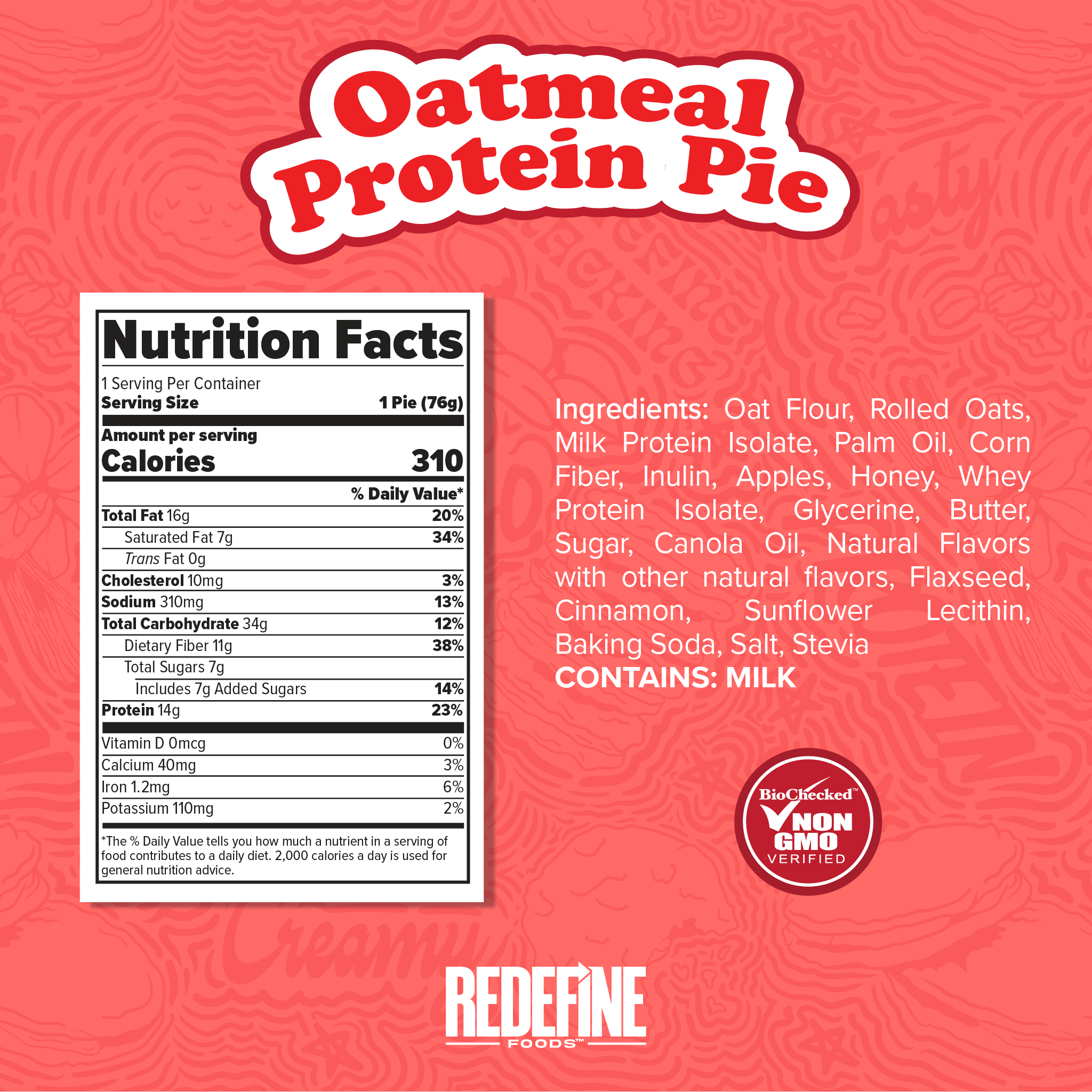 Oatmeal Protein Pie Original – Redefine Foods
